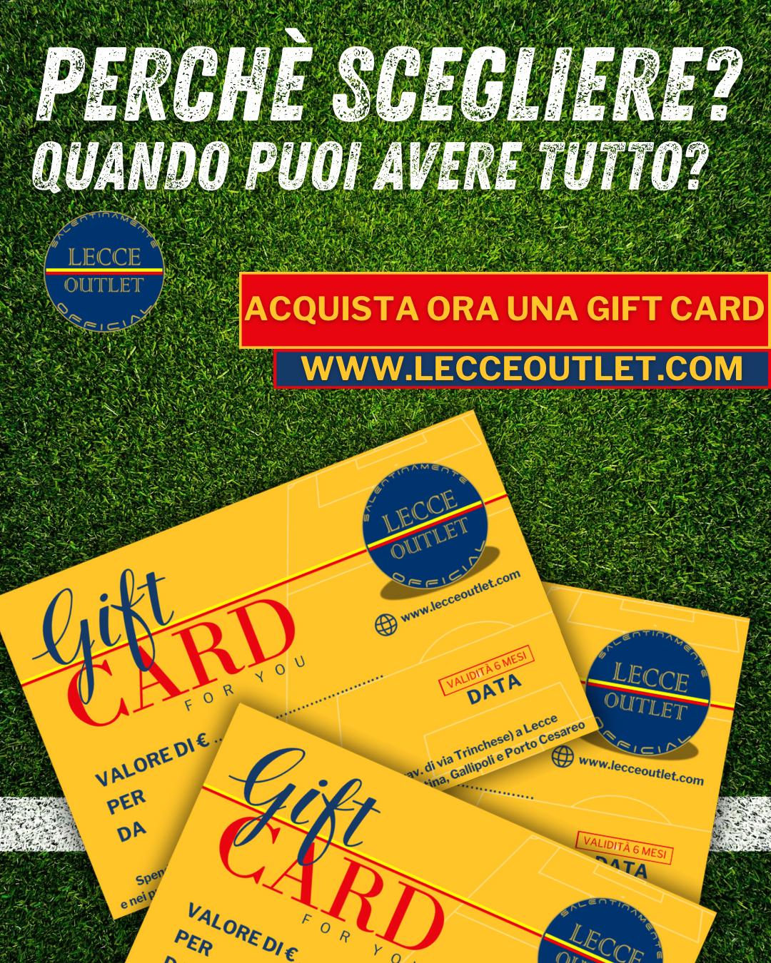BUONO REGALO GIFT CARD SPENDIBILE ONLINE O IN NEGOZIO – IMPORTO A SCELTA ALL’INTERNO