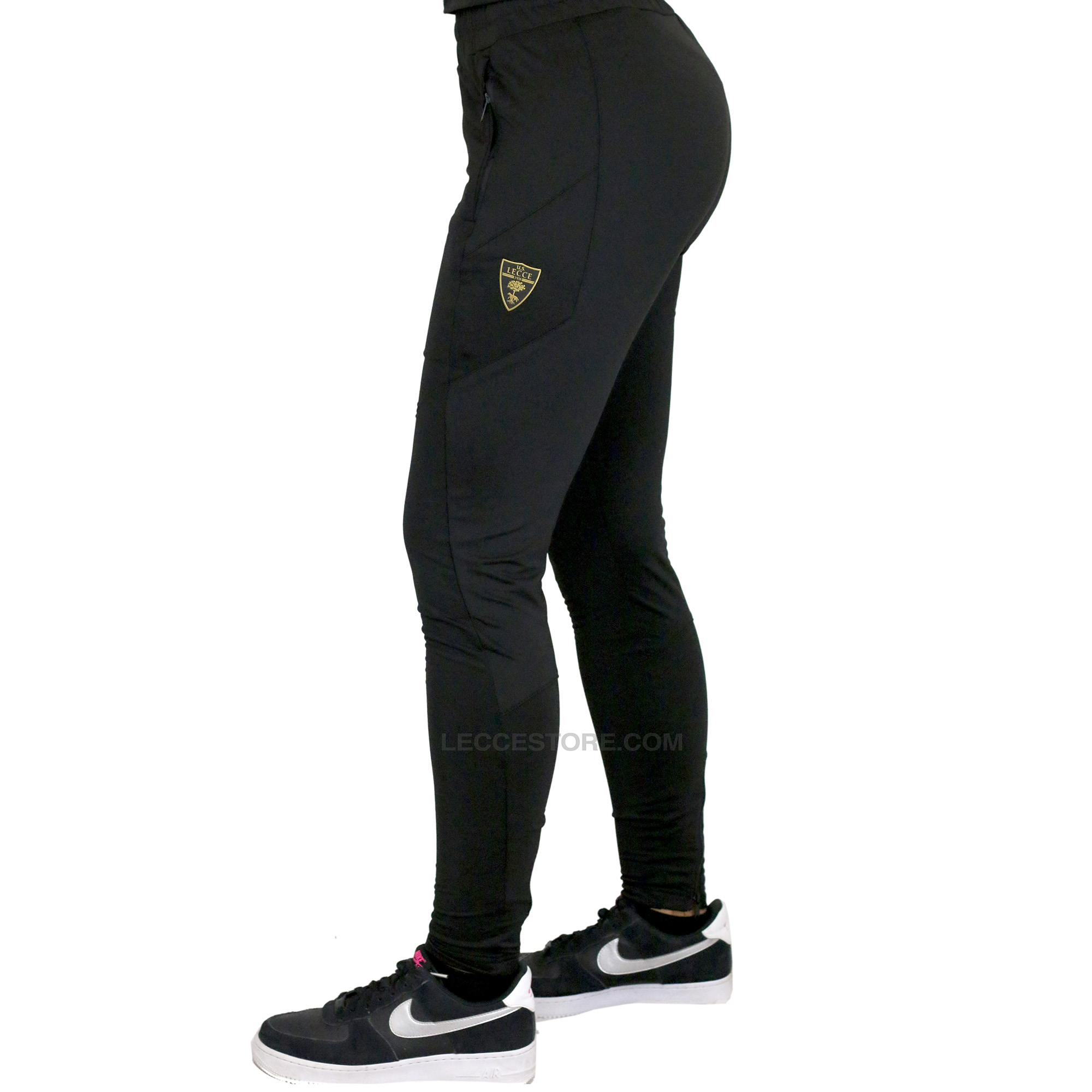 M908 – PANTALONE TUTA NERO ORO U.S.LECCE ACETATO ADULTO