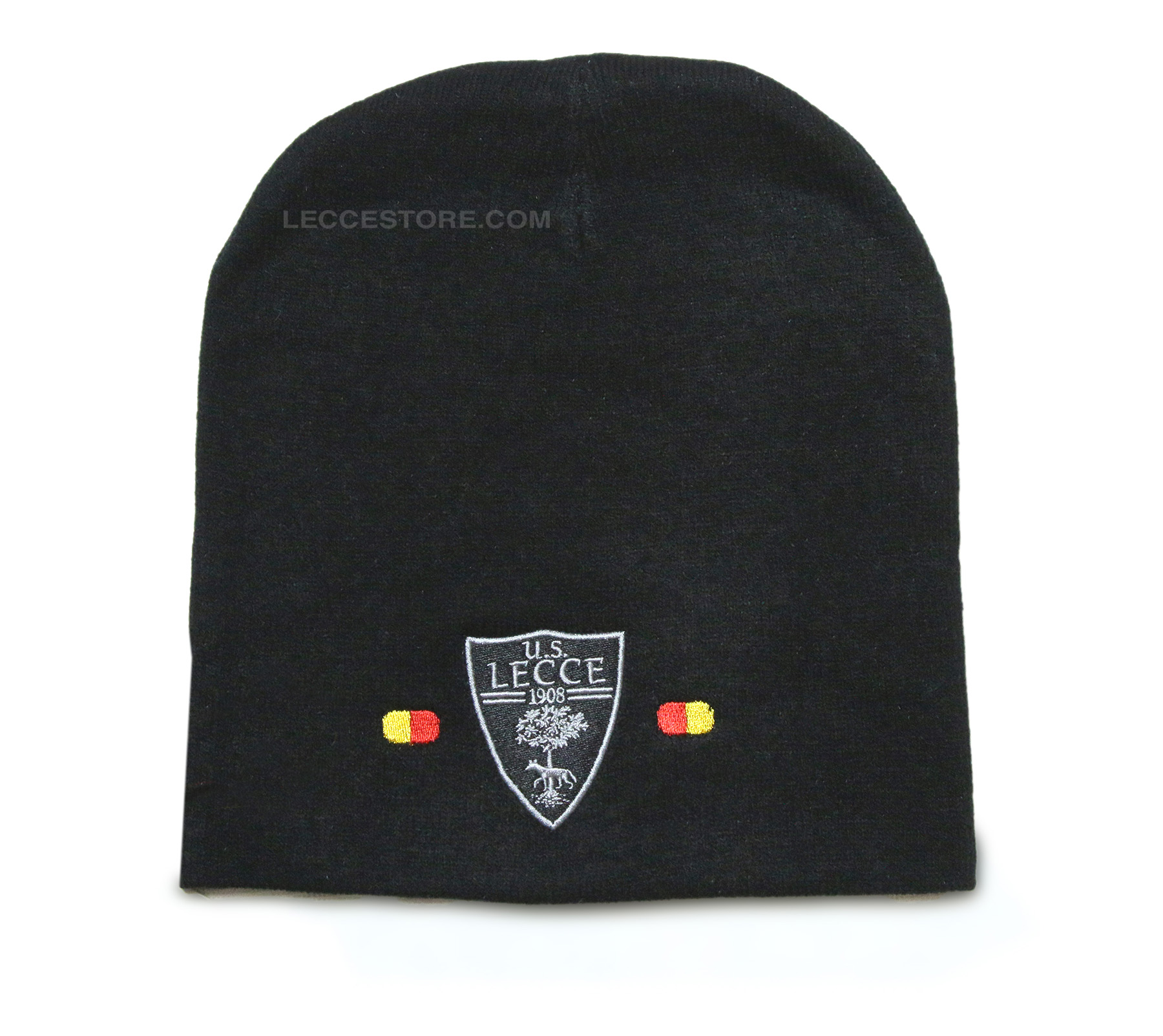 M908 – CAPPELLO INVERNALE BLU O NERO  BAMBINO – INSERTI GIALLOROSSI O OCCHI LUPO
