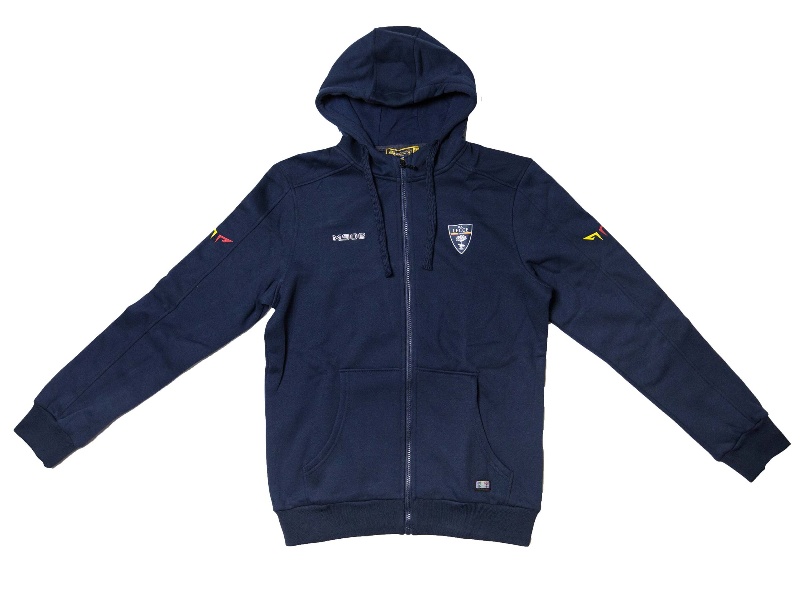 M908 – FELPA BLU OCCHI LUPO ZIP + CAPPUCCIO U.S.LECCE CALCIO BAMBINO