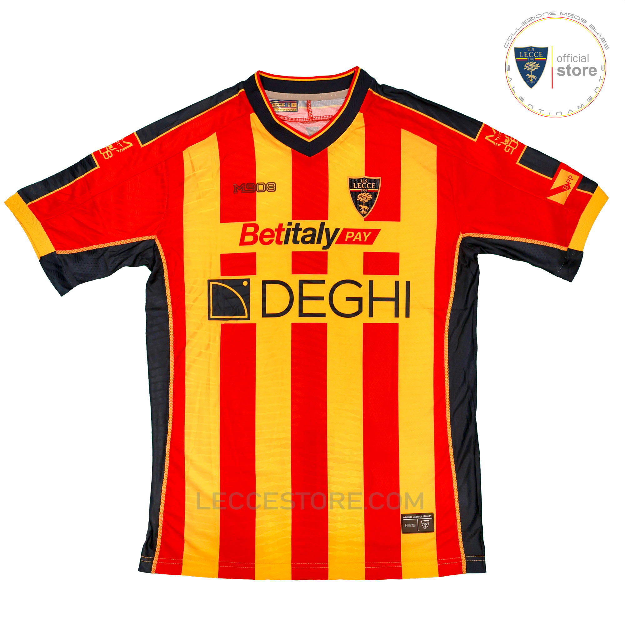 M908 – 1′ MAGLIA GARA UFFICIALE U.S.LECCE CALCIO GIALLOROSSA CASA 24/25