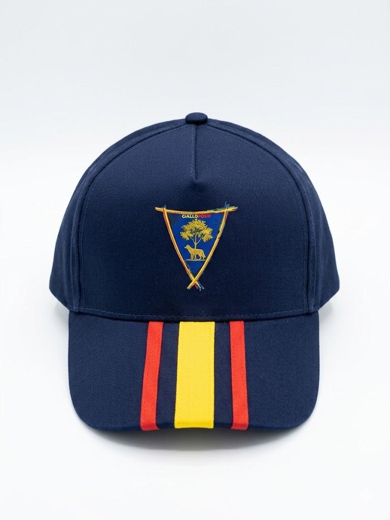 GIALLOROSSI – CAPPELLO VISIERA REGOLABILE BLU SCUDETTO STRISCIA GIALLOROSSA