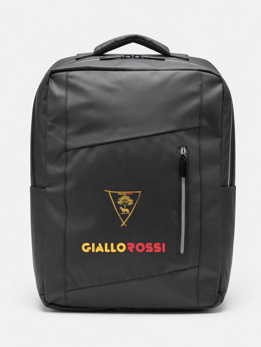 GIALLOROSSI – ZAINO NERO IN TELA MULTITASCA CON TASCA PORTA PC