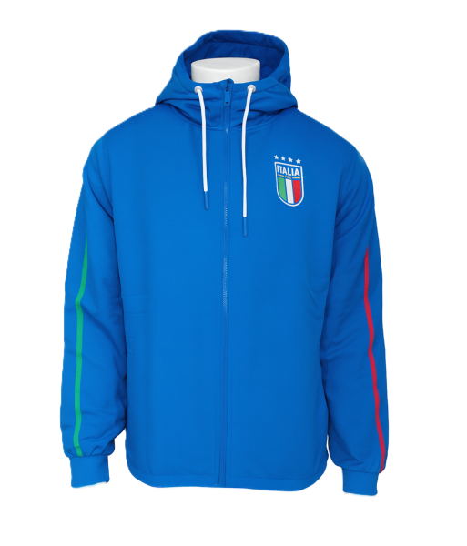 ITALIA FIGC – GIUBBINO GIACCA TUTA UFFICIALE BLU ZIP CAPPUCCIO