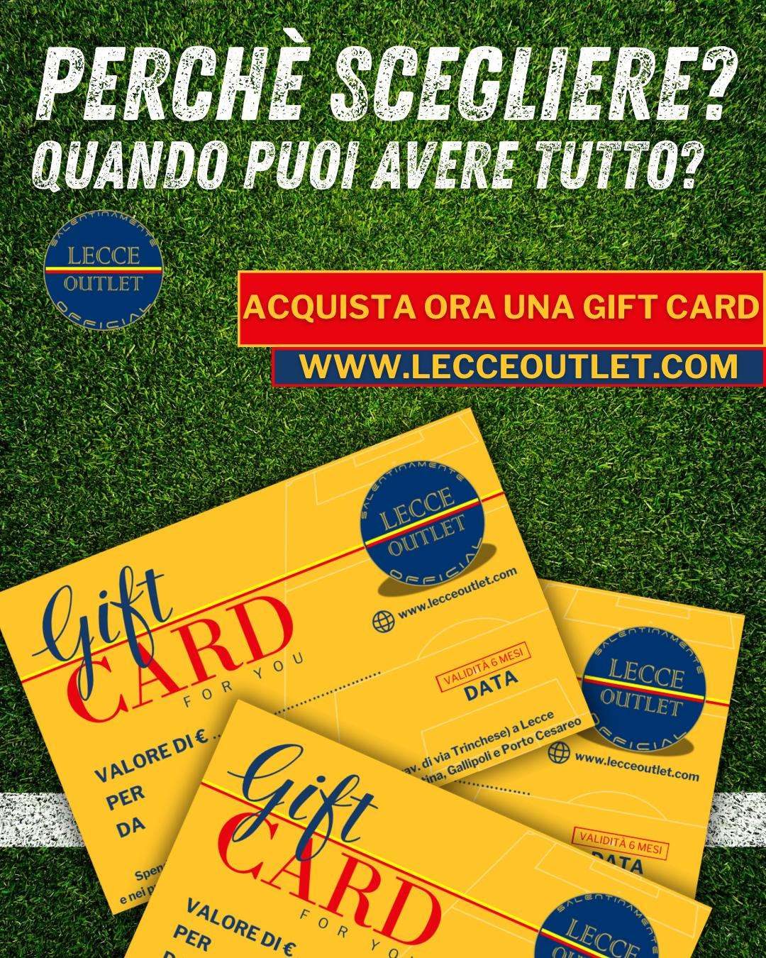 BUONO REGALO GIFT CARD SPENDIBILE ONLINE O IN NEGOZIO – IMPORTO A SCELTA ALL’INTERNO